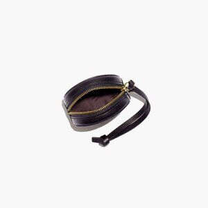 Madewell The Earbud Circle Pouch in Leather in Black (NEW, never used)